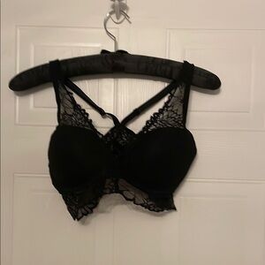 PINK Victoria's Secret Black Lace Bra with Strappy Design
